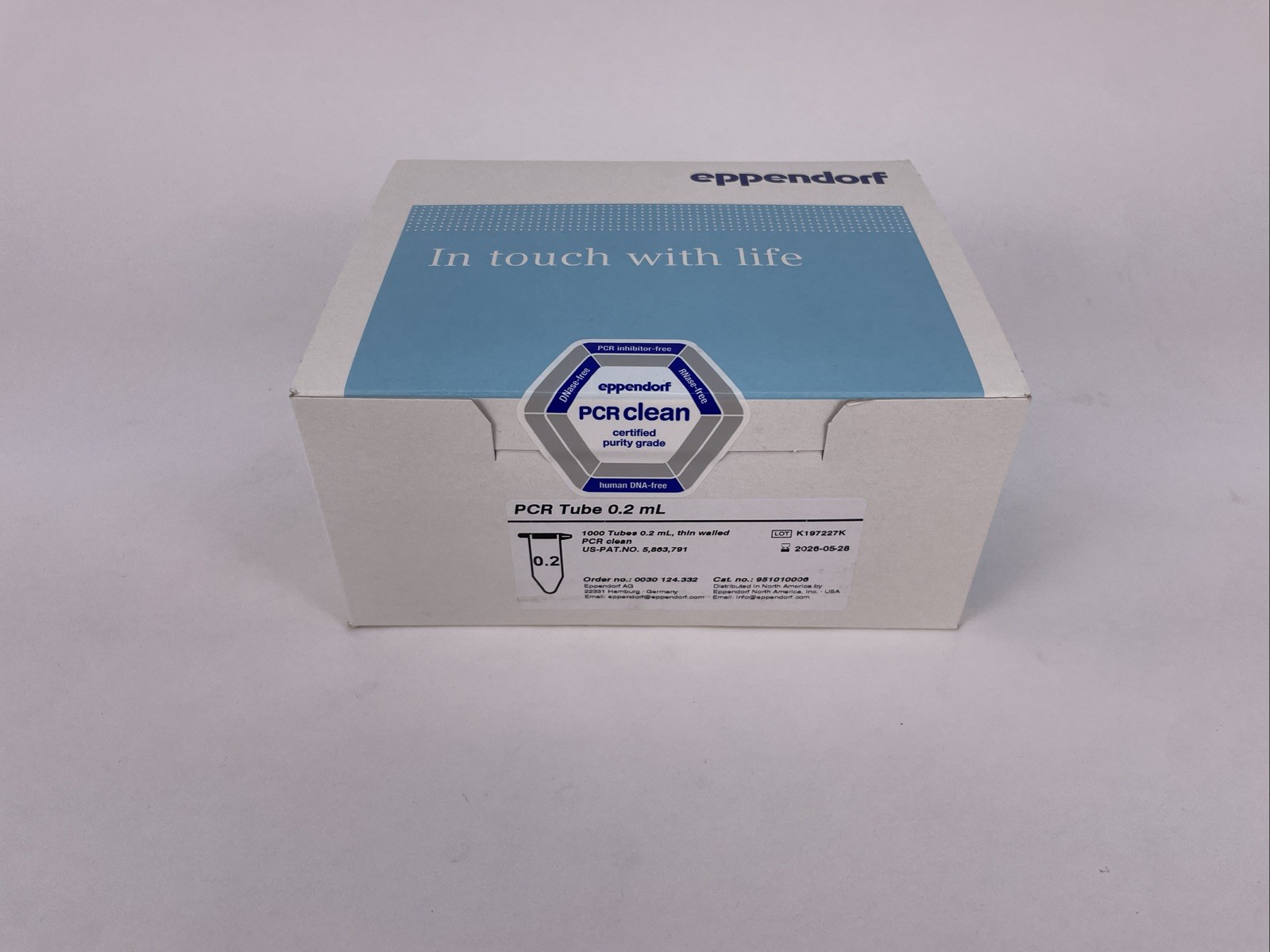 Eppendorf PCR Tube 0.2mL Sterile Thin Walled w/ Cap 1000/box 0030124332