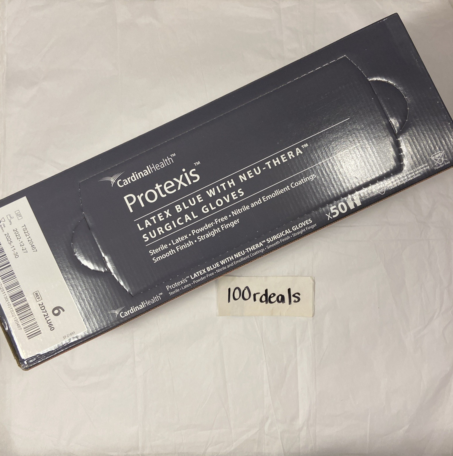 Protexis Latex Sterile Blue with Neu-Thera Surgical Glove Powder-Free 50 Pairs
