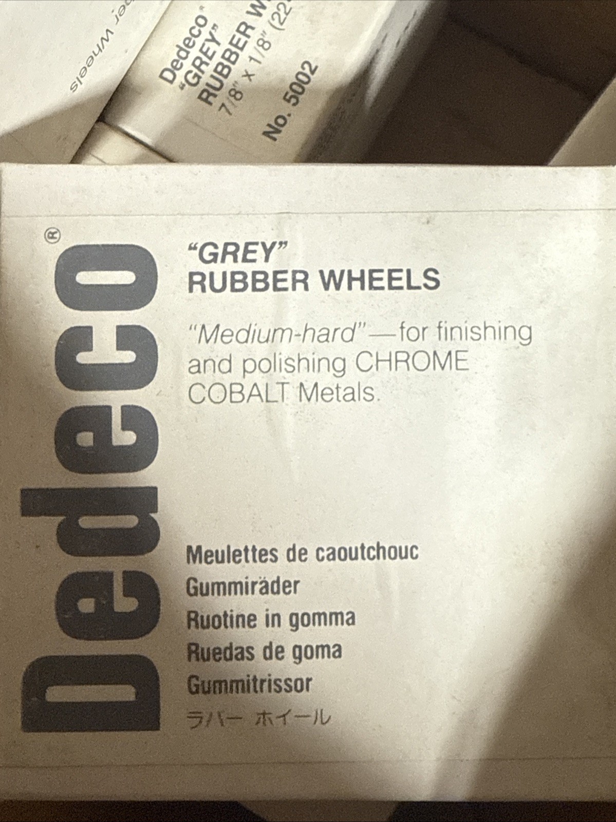 Dedeco 5002 Rubber Dental Wheels Medium-Hard 7/8″ x 1/8″ Grey (100 Pack Box)