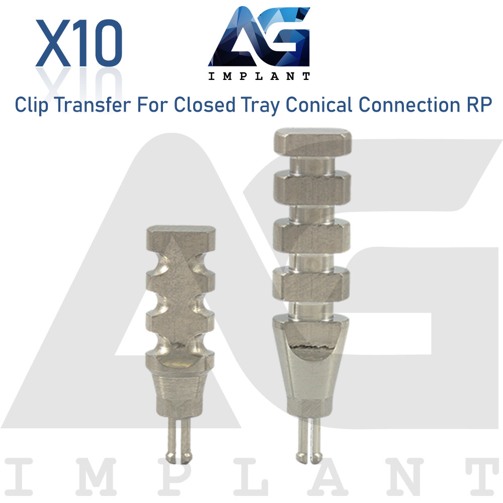 10 Dental Closed Tray Clip Transfer Impression Coping Conical RP Hex 2.65mm