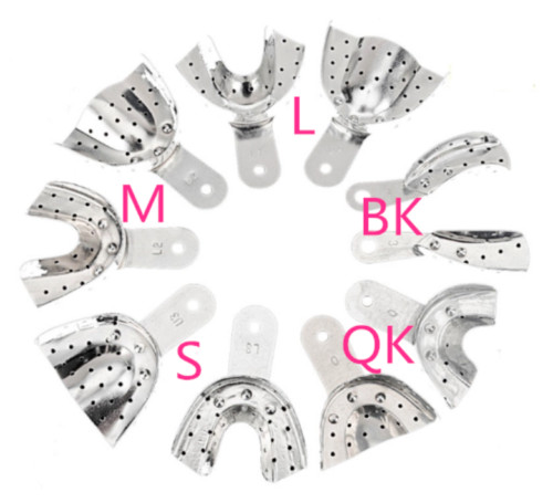 Dental Metal Impression Tray Bite Denture Alloy With Holes Perforated Instrument