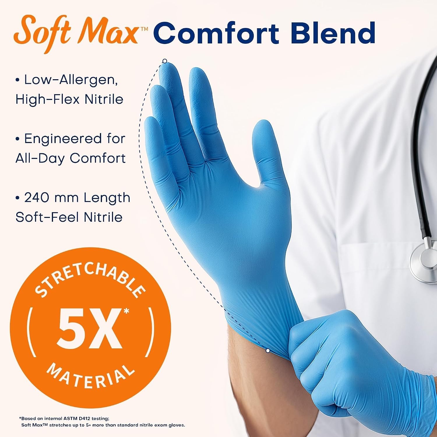 Versatile 100 Count Blue Nitrile Gloves – Powder-Free, Tear Resistant & X-Large