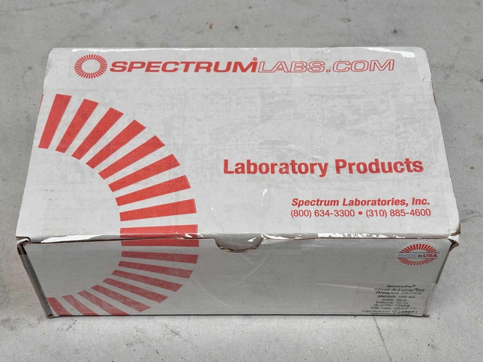 Spectrum Spectra/Por G235071 Float-A-Lyzer G2 Dialysis Devices, 100 kD, 10mL