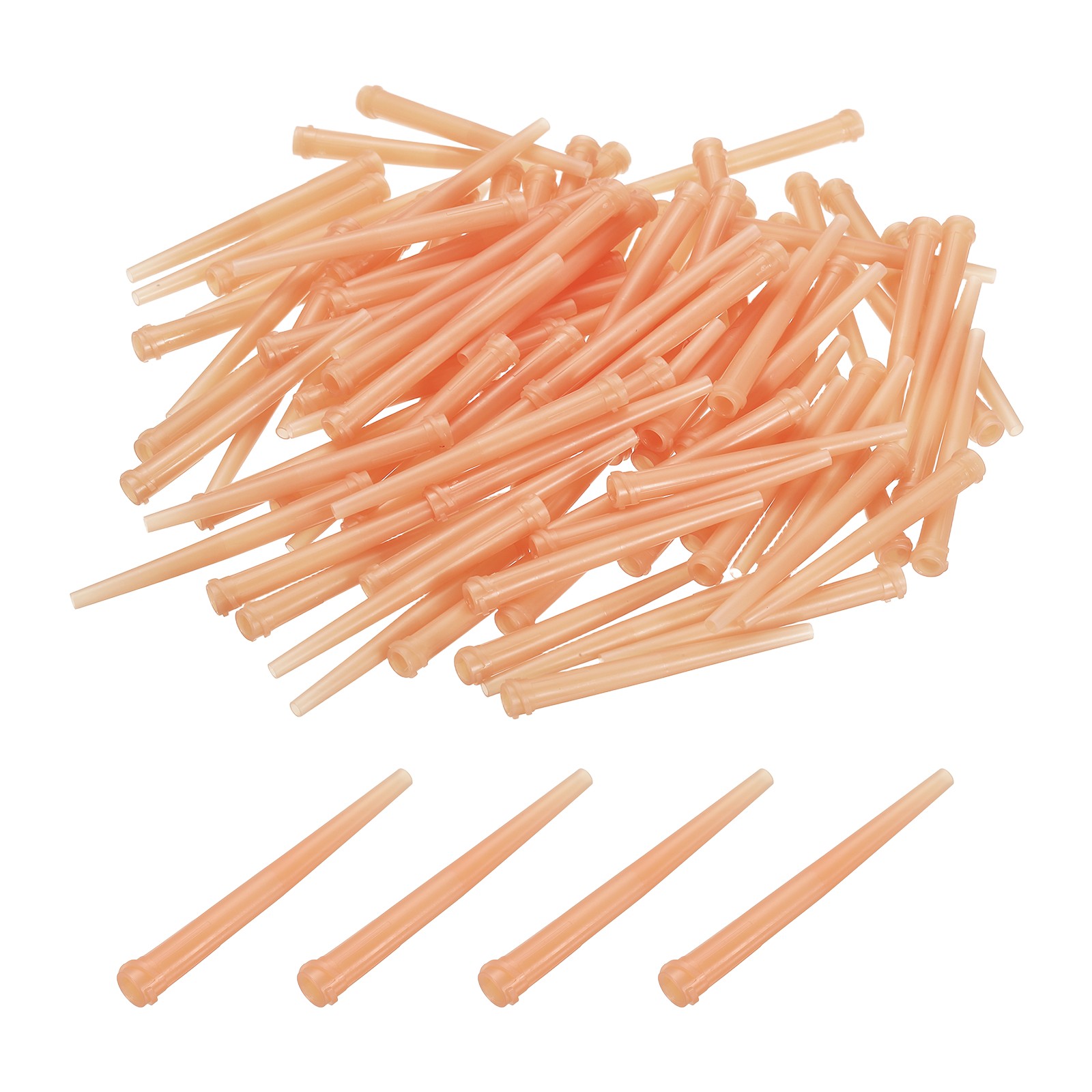 100pcs 11G 2.36″ Plastic Blunt Tip Tapered Dispensing Needle for Glue, Orange