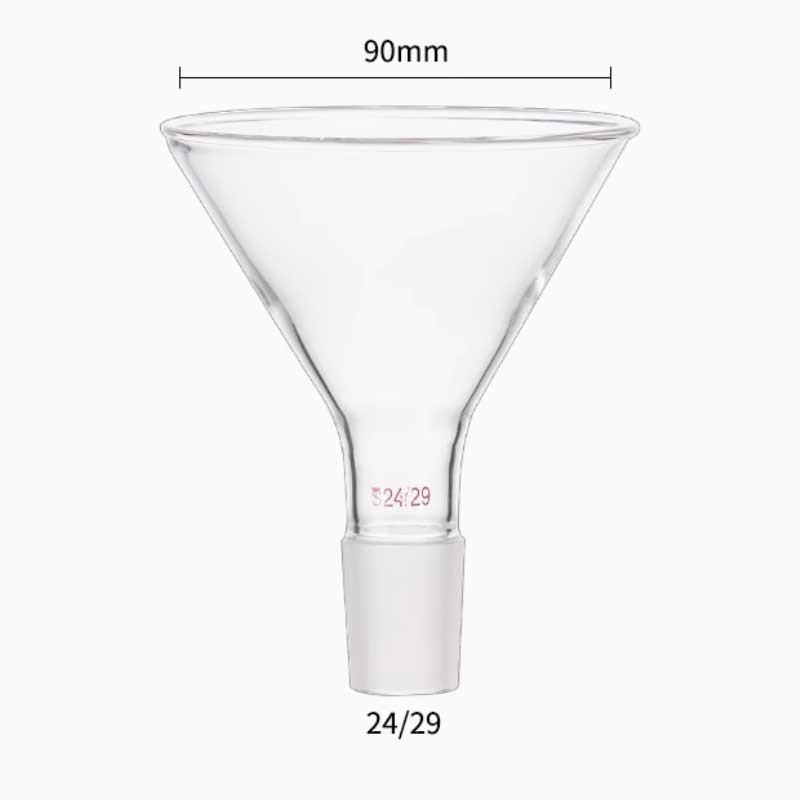 90mm Transparent Glass Funnel with 24/29 Standard Joint Laboratory Glassware
