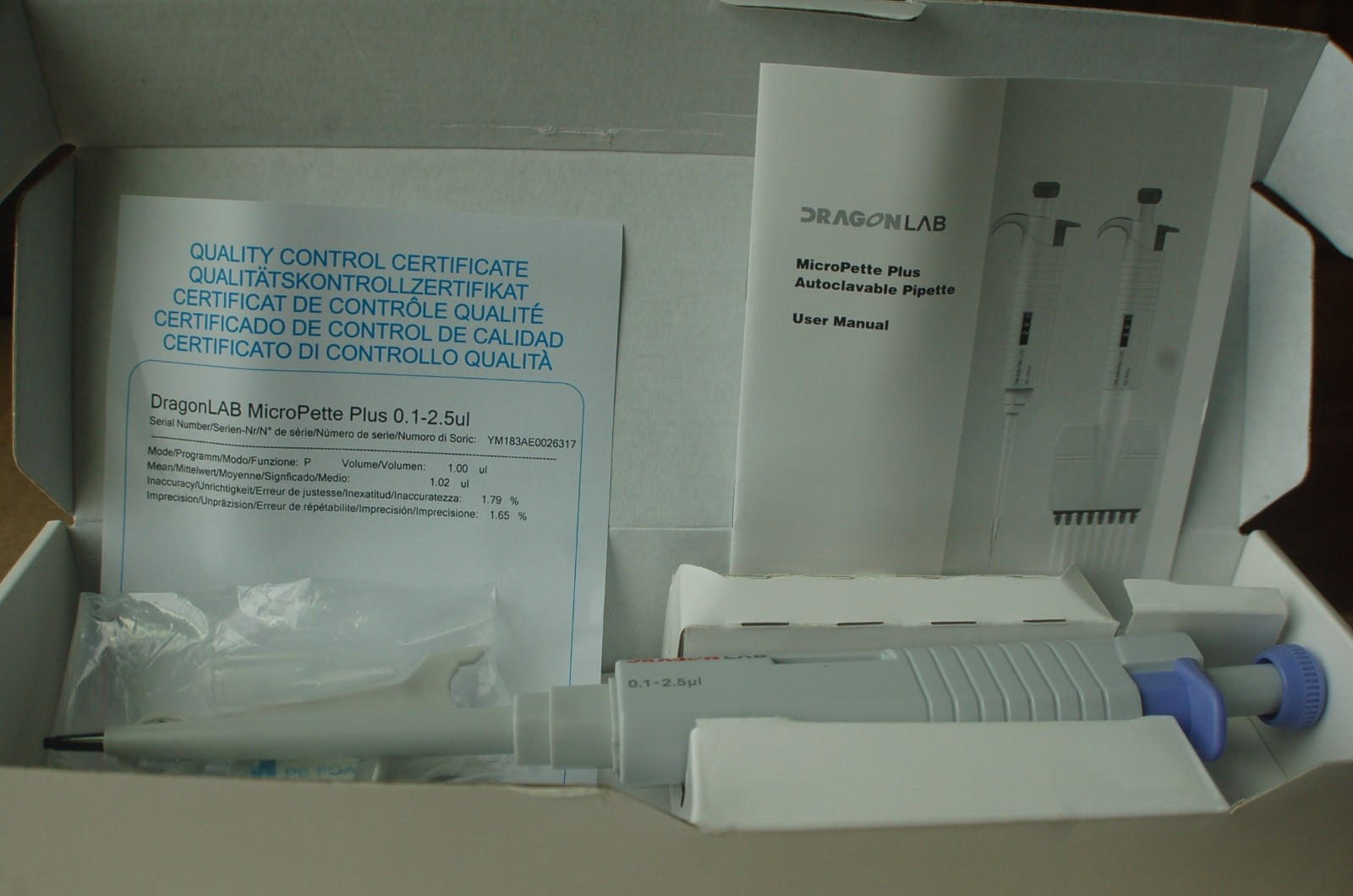 121°C Autoclavable Digital Micro Pipette, Single Channel Adjustable 0.1-2.5 uL