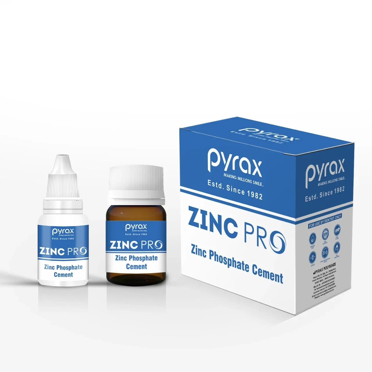 Pyrax Zinc Phosphate Cement Permanent Tooth Filling Dental Material Kit