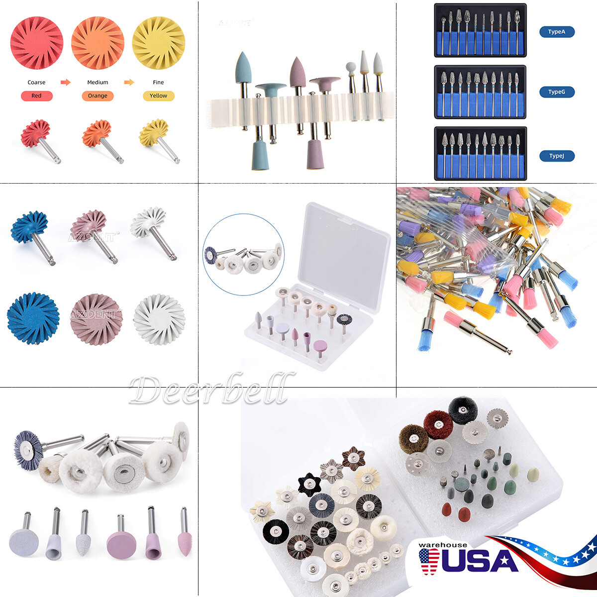 AZDENT Dental Composite Polishing Kit Disc Wheel Low Speed Handpiece Supply