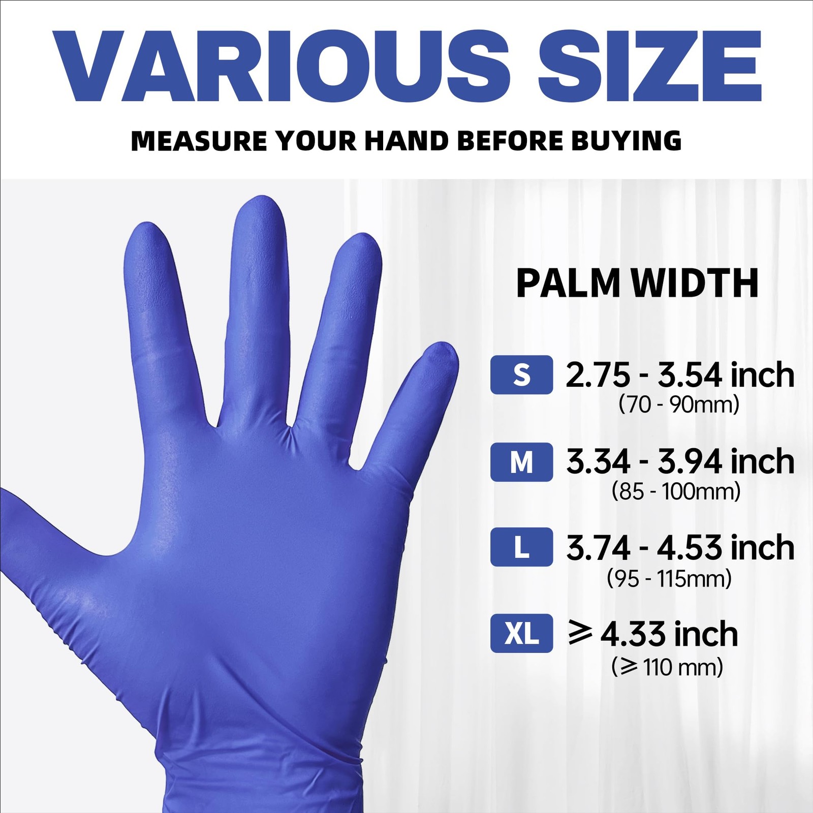 Beastek Nitrile Exam Gloves, 4.0 Mil 100 Pcs X-Large, X-large (Blue Violet)