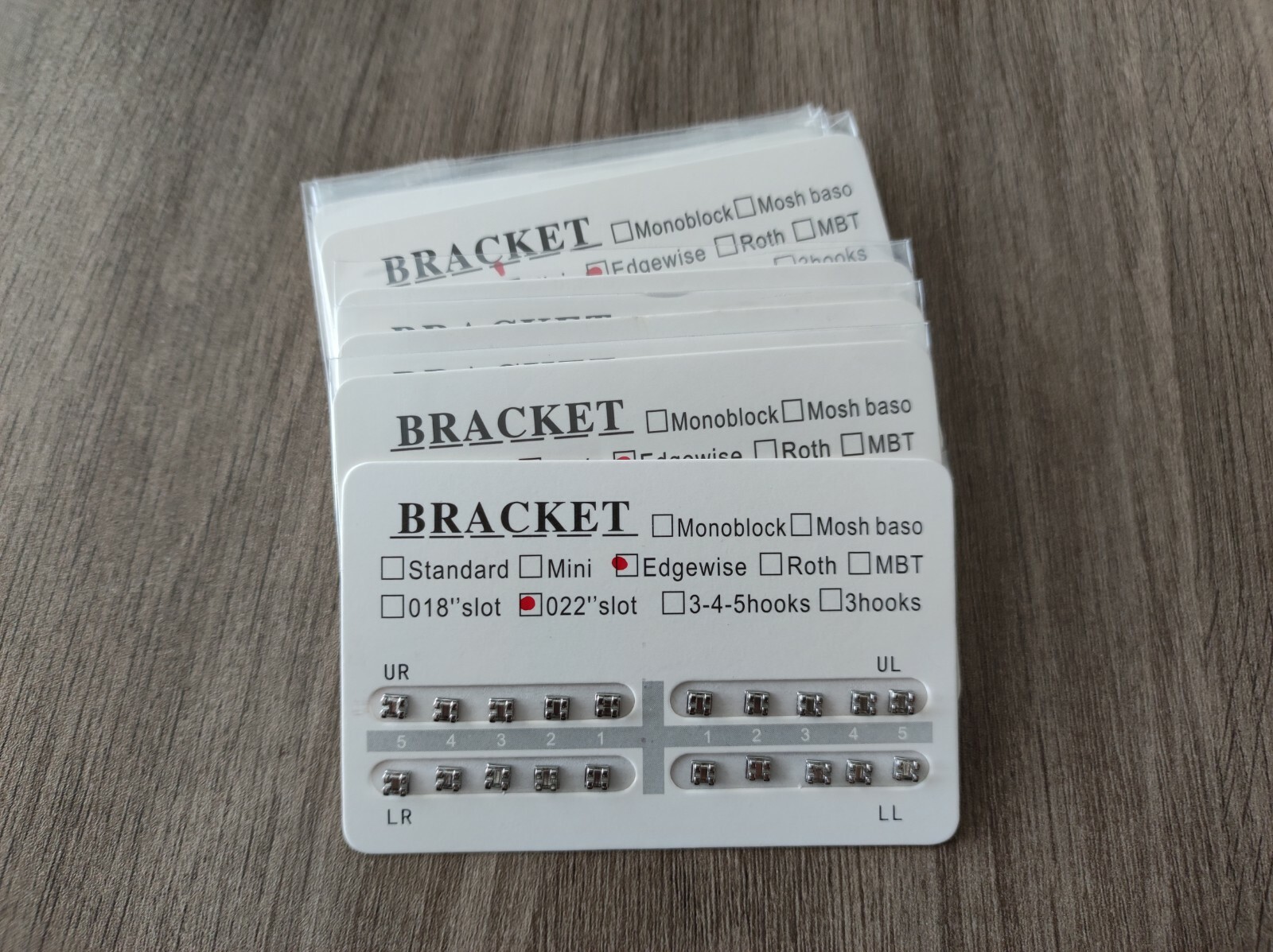 250 Sets Dental Brackets Standard Edgewise 022 Slot No Hook Orthodontics
