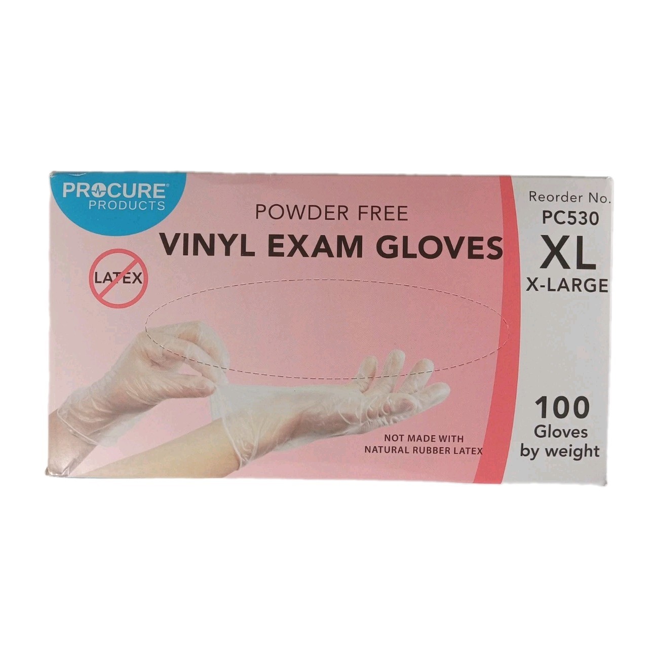 Procure Vinyl Exam Gloves Powder-Free Latex-Free 100/Box PC530 Free Shipping