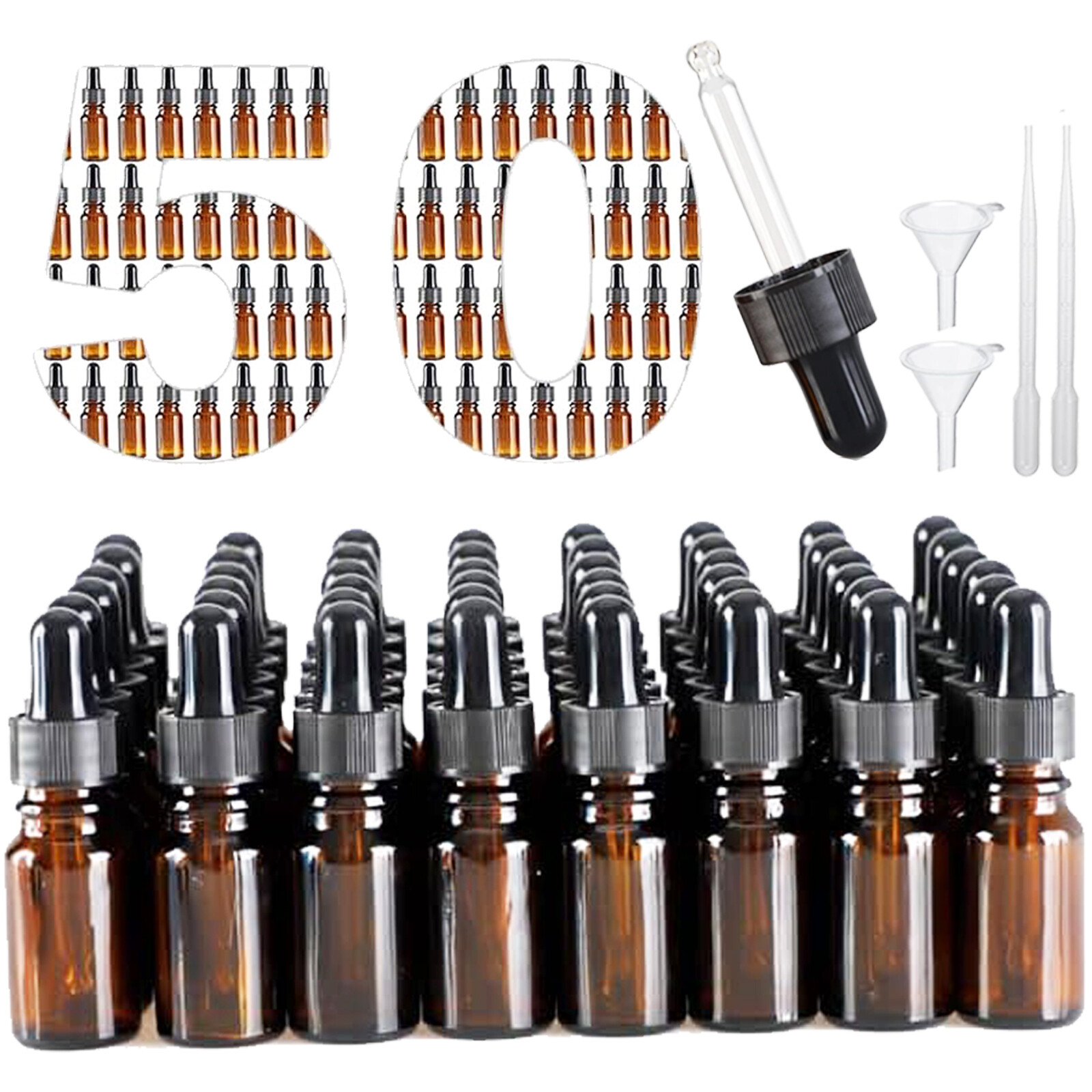 1000Pack 2ml Autosampler Vials+4/10ml Clear Glass Vials+Amber Dropper Bottles US