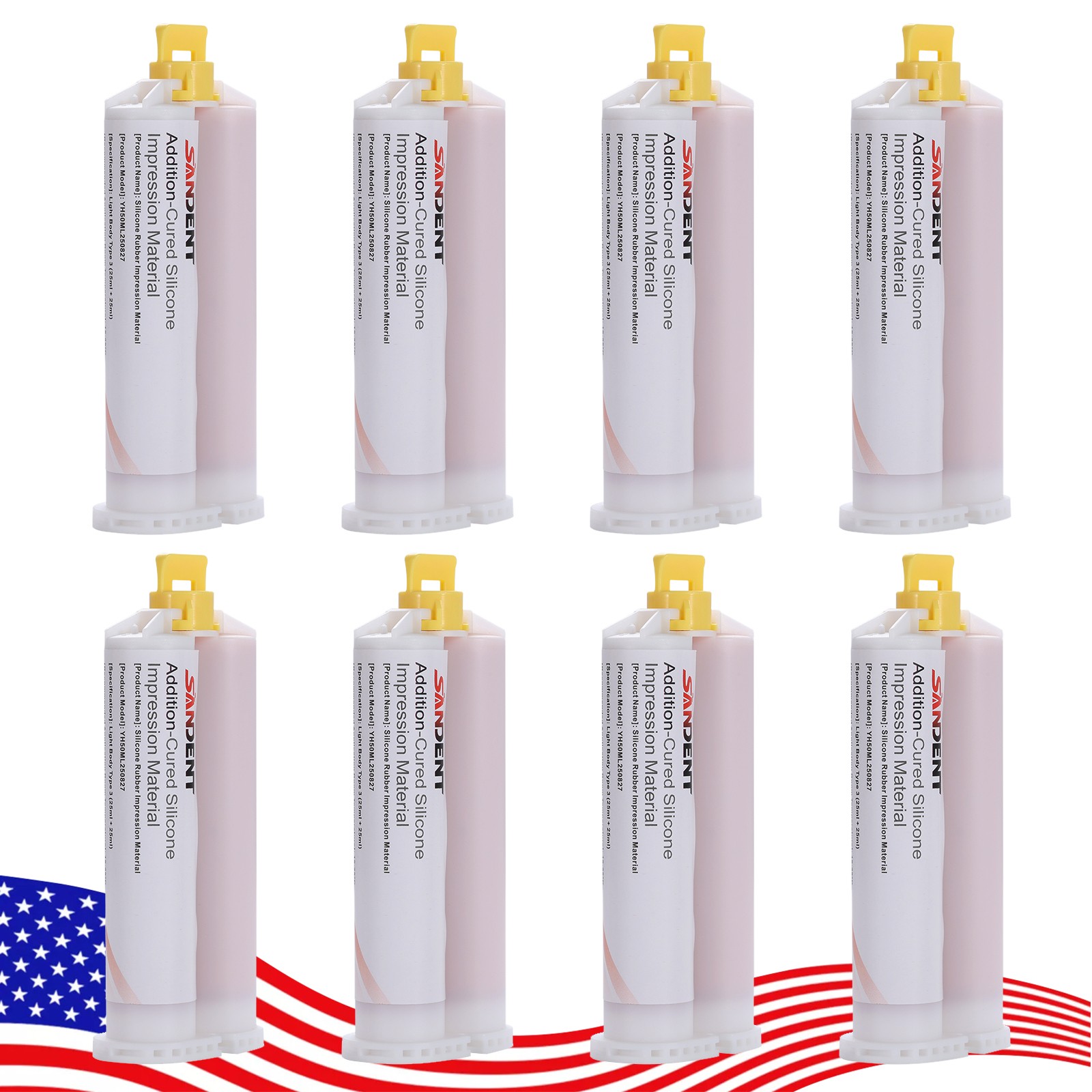 8 x Light Body Regular Set Dental Vinyl Polysiloxane Impression Material VPS PVS
