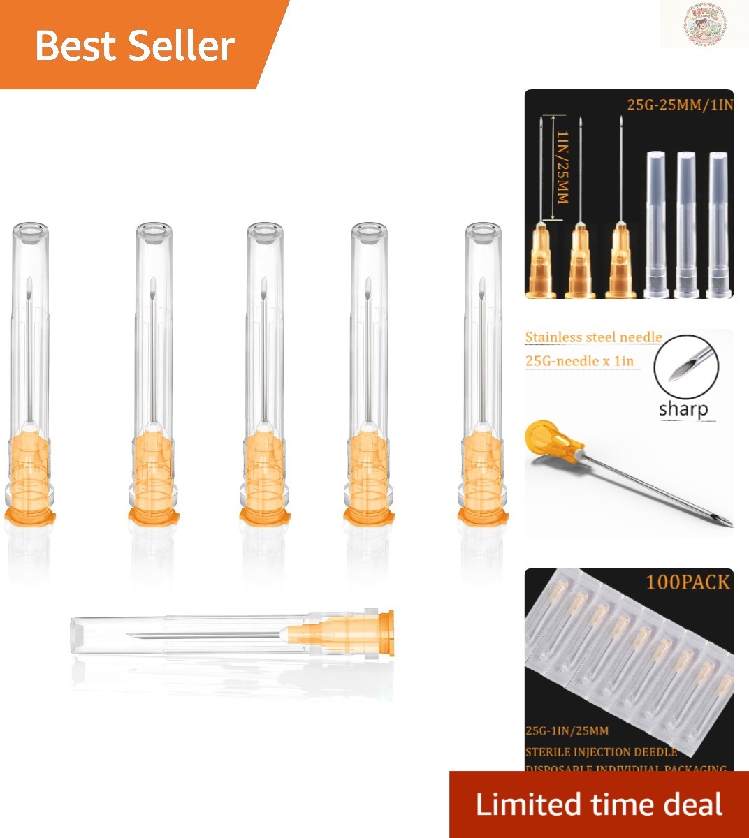 High-Quality 100 Pack 1 Inch Luer Lock Needles – Stainless Steel & Plastic
