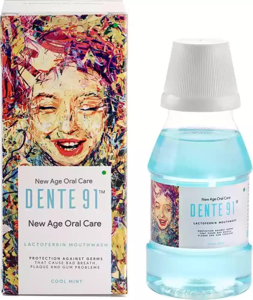 Dente 91 – Bottle of 150ml mouthwash Composition: Propylene Glycol +Sucralose