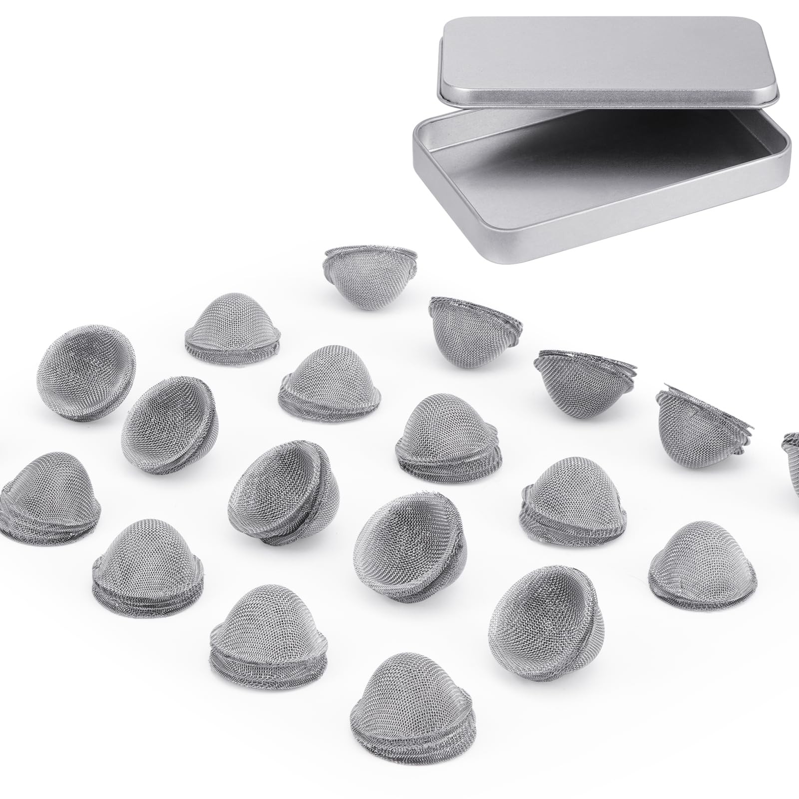 75 PCS 3/4 Inch Pipe Screens, 0.75 in Bowl Metal Inch, sliver