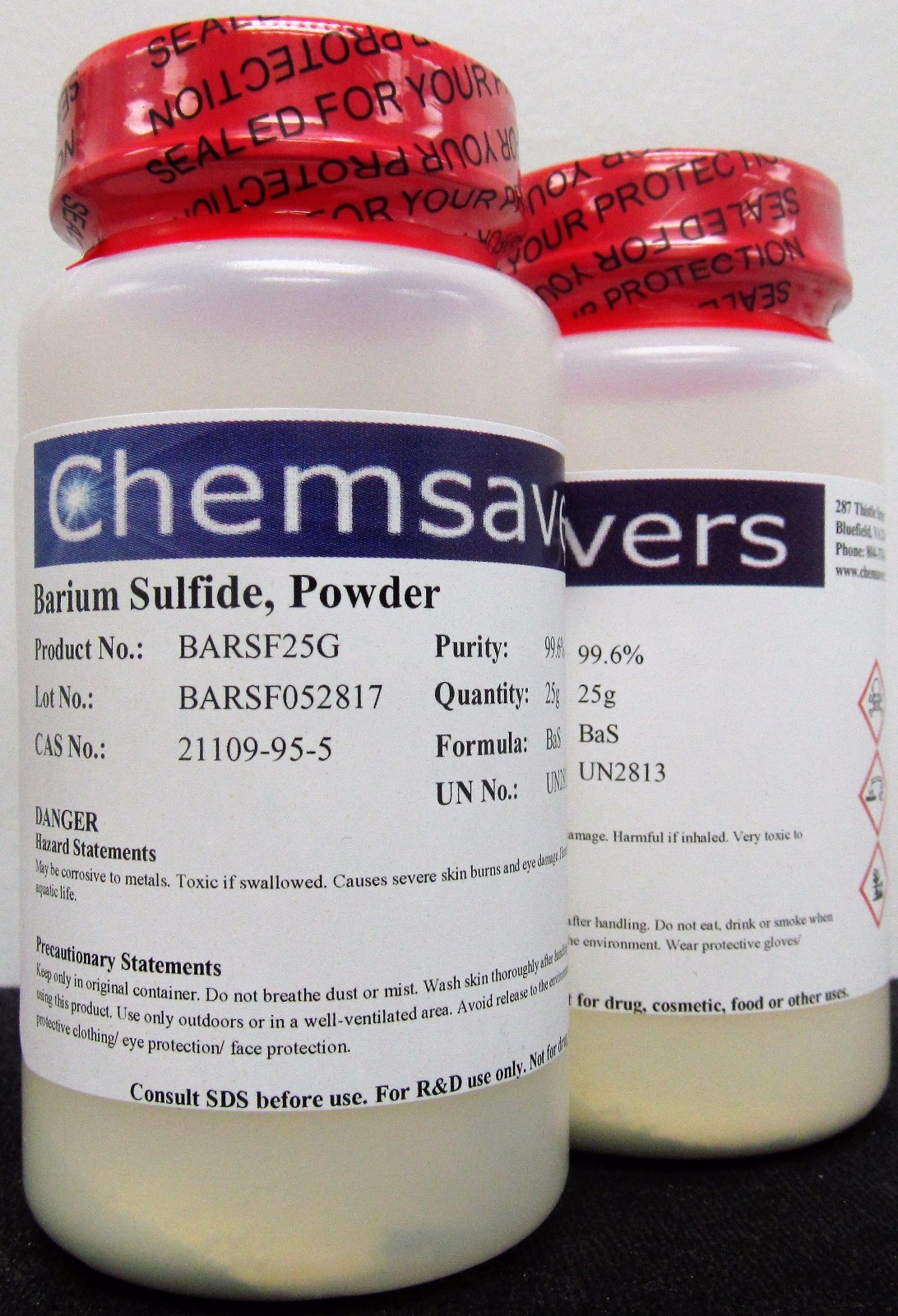 Barium Sulfide, 99.6% (Titration), 50g (25g x 2)