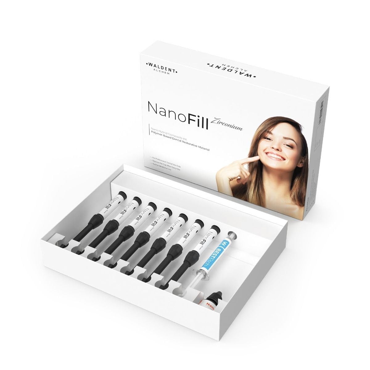 Waldent NanoFill Light Cure Radiopaque Zirconium Composite Kit 7 x 4g (Free Ship
