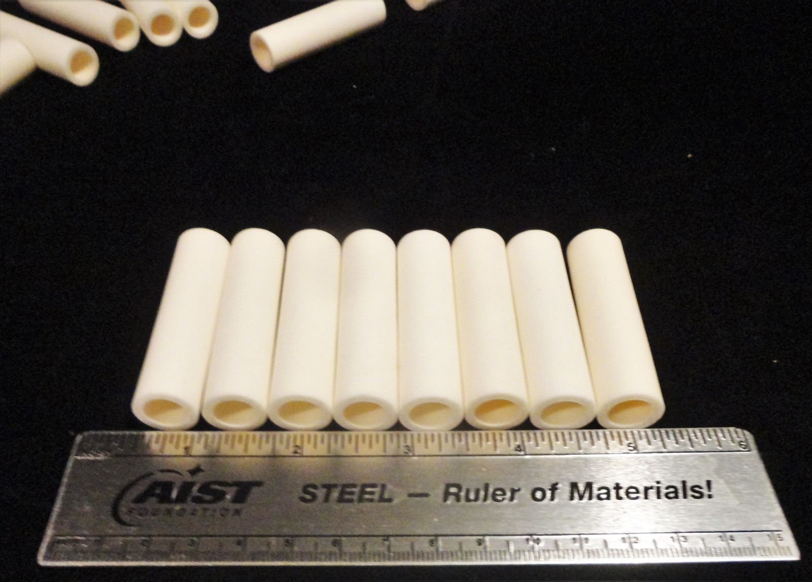 LOT OF TWO 0.575″ OD x 2.190” HIGH PURITY ALUMINA CERAMIC TUBE No.: 195