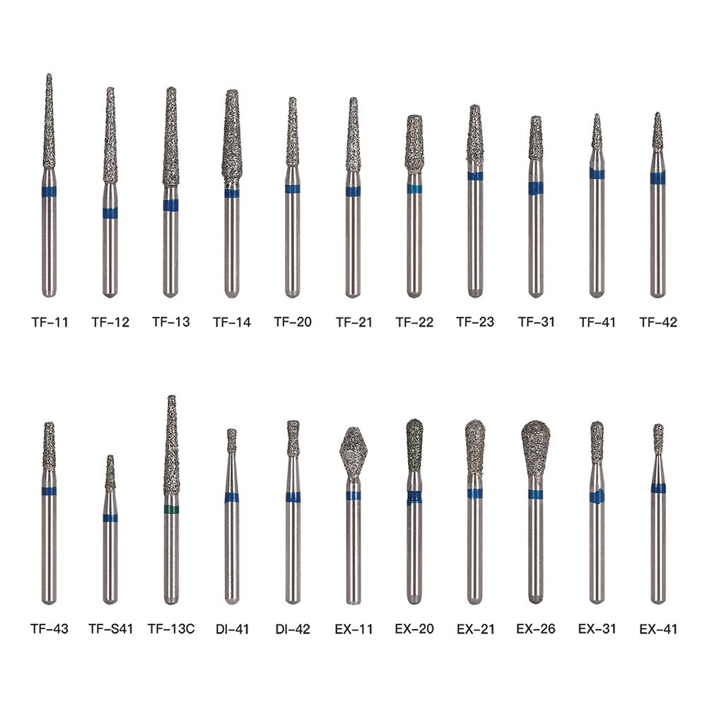 AZDENT Dental Diamond Burs FG For High Speed Handpiece Friction Grip 100 Models