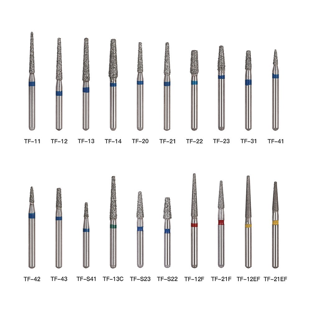 AZDENT Dental Diamond Burs FG For High Speed Handpiece Friction Grip 100 Models