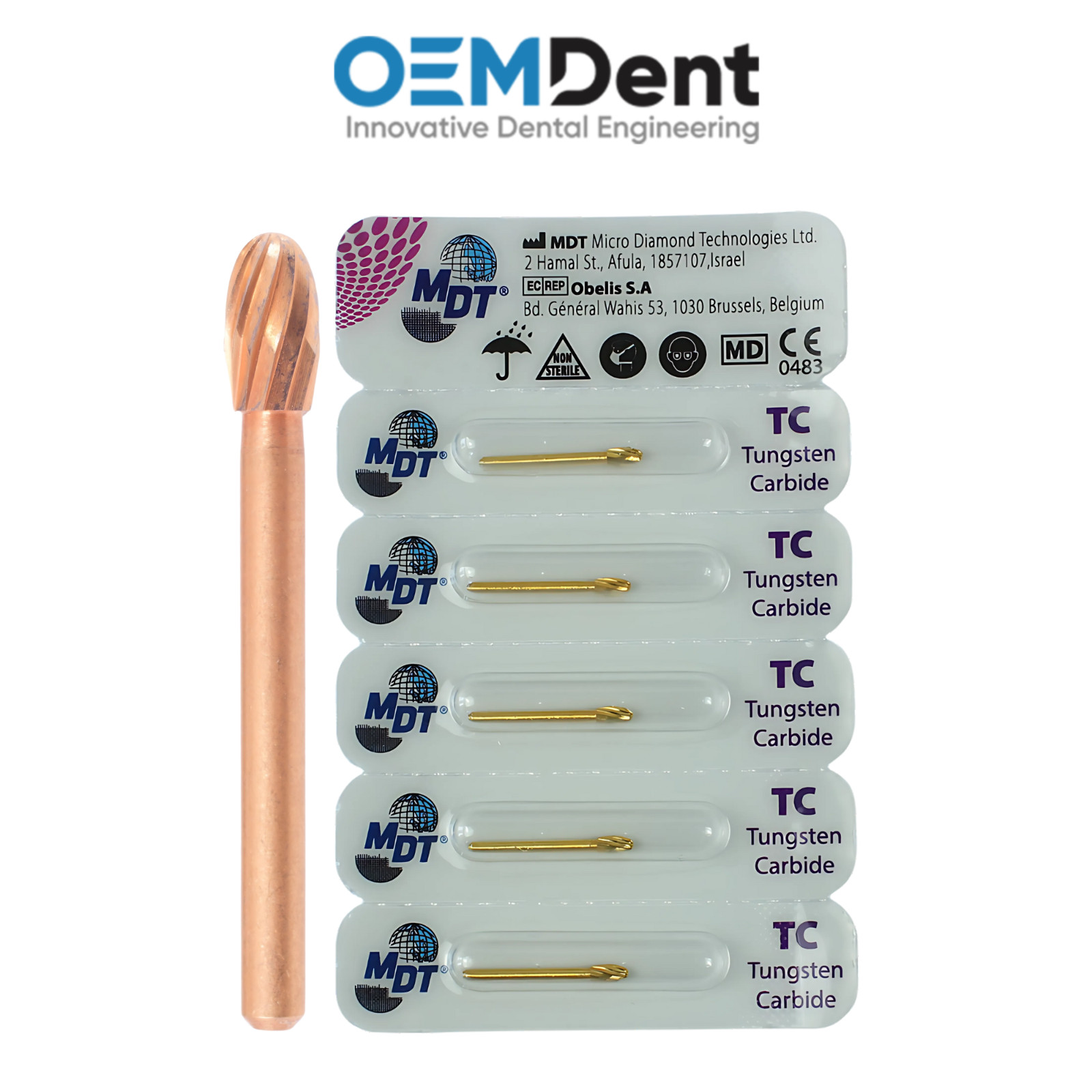 MDT Esthetic Finishing 12 Blades FG Carbide Burs Contour L19.0mm Restorations