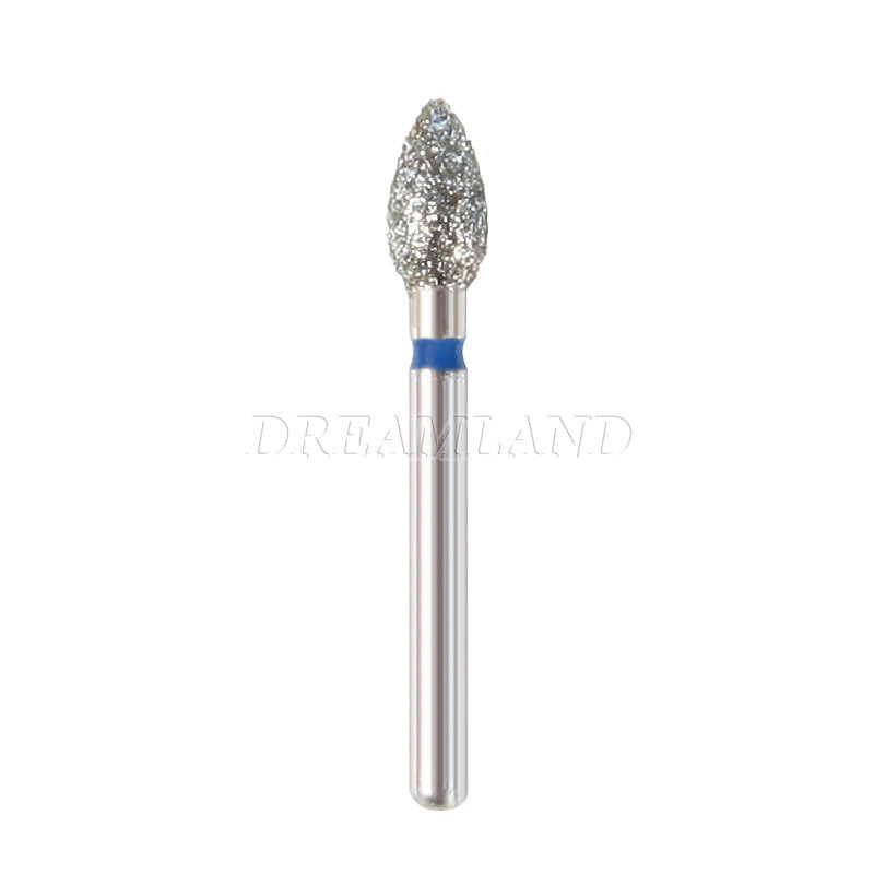 10 Packs Dental Diamond Burs FO-25 Flame Ogival End Medium Grit FG Dia. 1.6mm