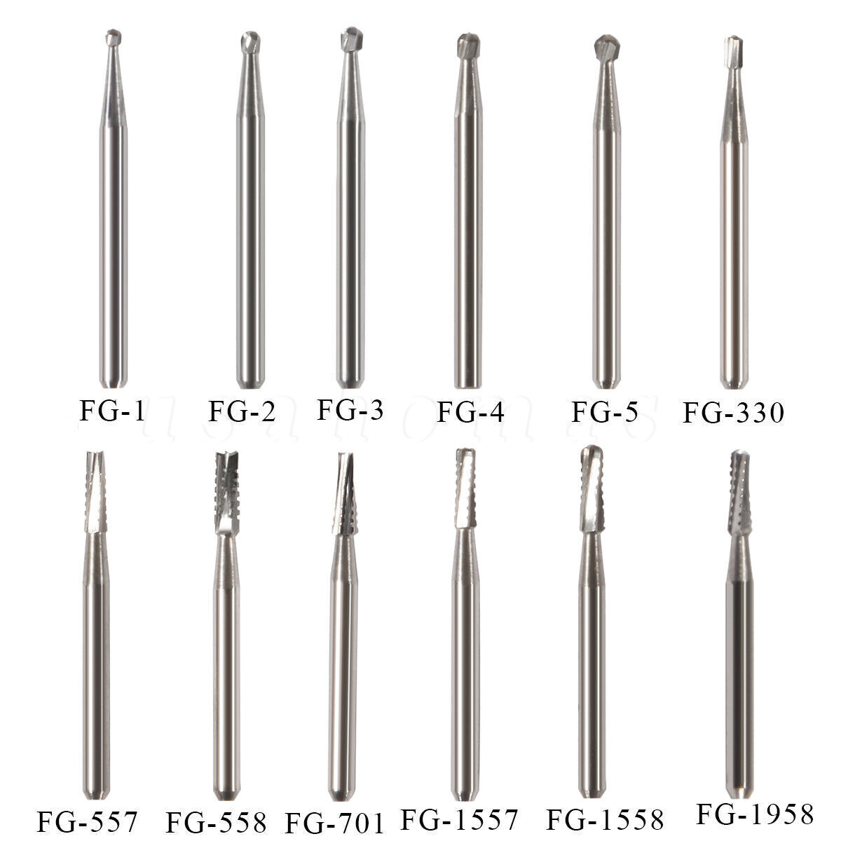 10 Pcs Dental Cutting of Hard Tissue Bone Tungsten Carbide Burs 19mm FG