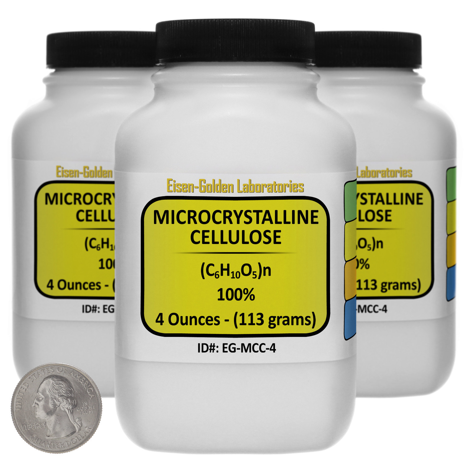 Microcrystalline Cellulose [(C6H10O5)n] USP Food Grade 12 Oz in Three Bottles