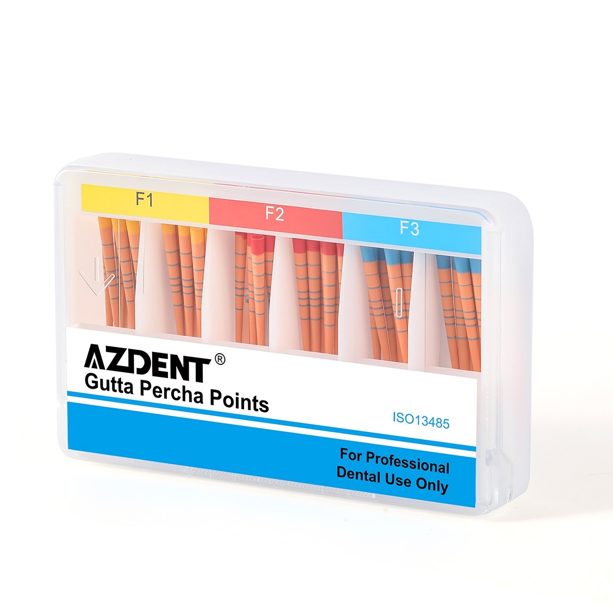 60pcs AZDENT Dental Endodontic Gutta Percha Points with Scale F1.F2.F3