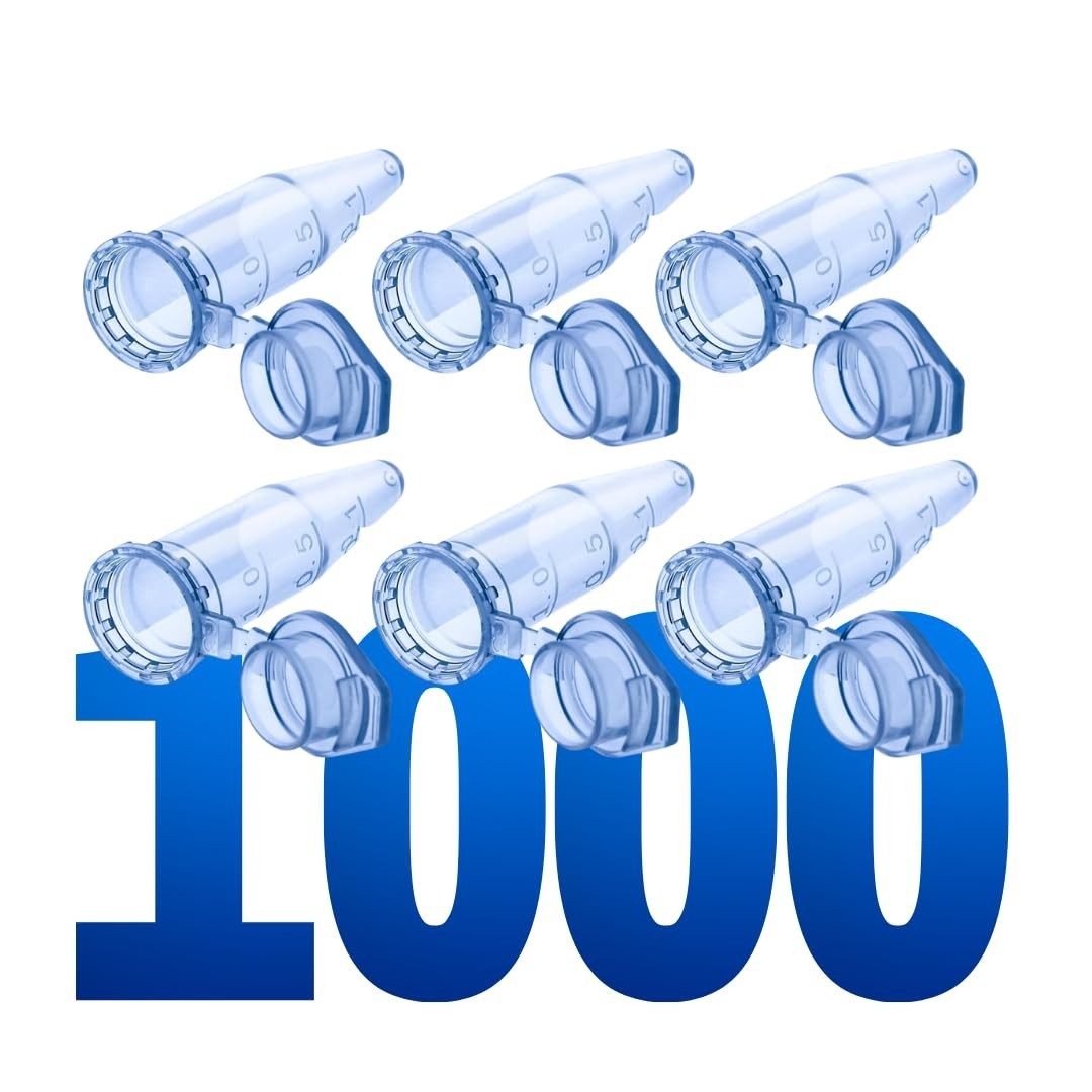 LabXcel Microcentrifuge Tubes – Snap Cap Test Vials, Clear Polypropylene – 1.5ml