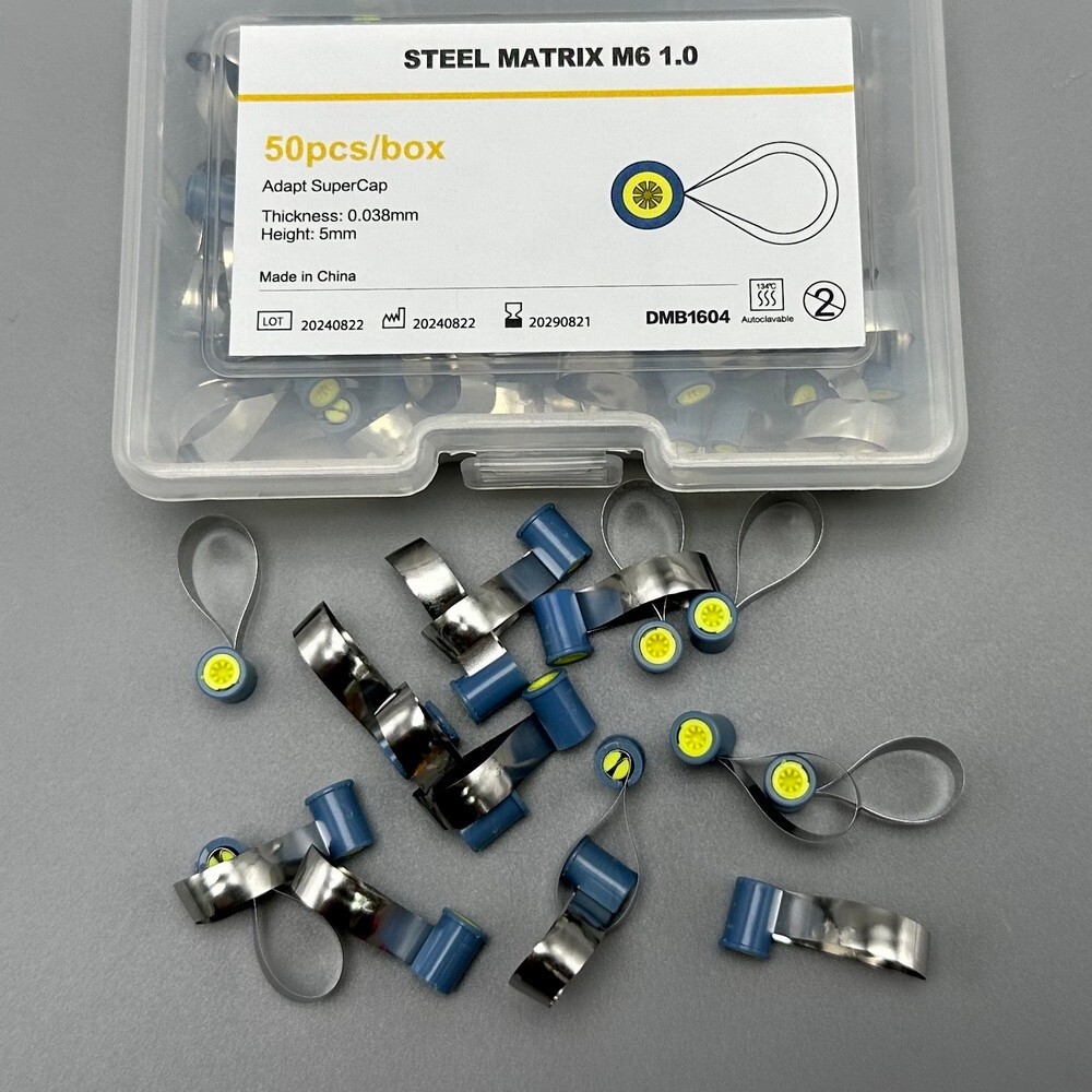 Dental Adapt SuperCap Steel Matrix M6 Matrices 50Pcs/Box Thickness 0.038 mm