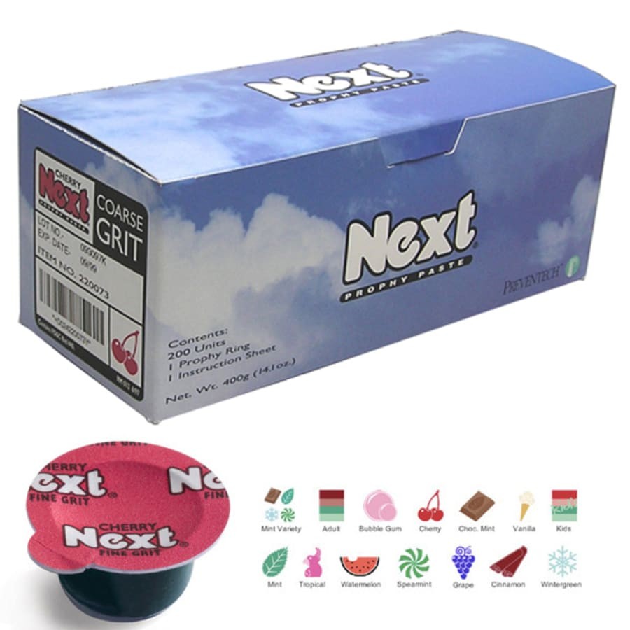 Next 200 Cups Dental Prophy Paste w/ Fluoride Medium Coarse Assorted Kids Pack