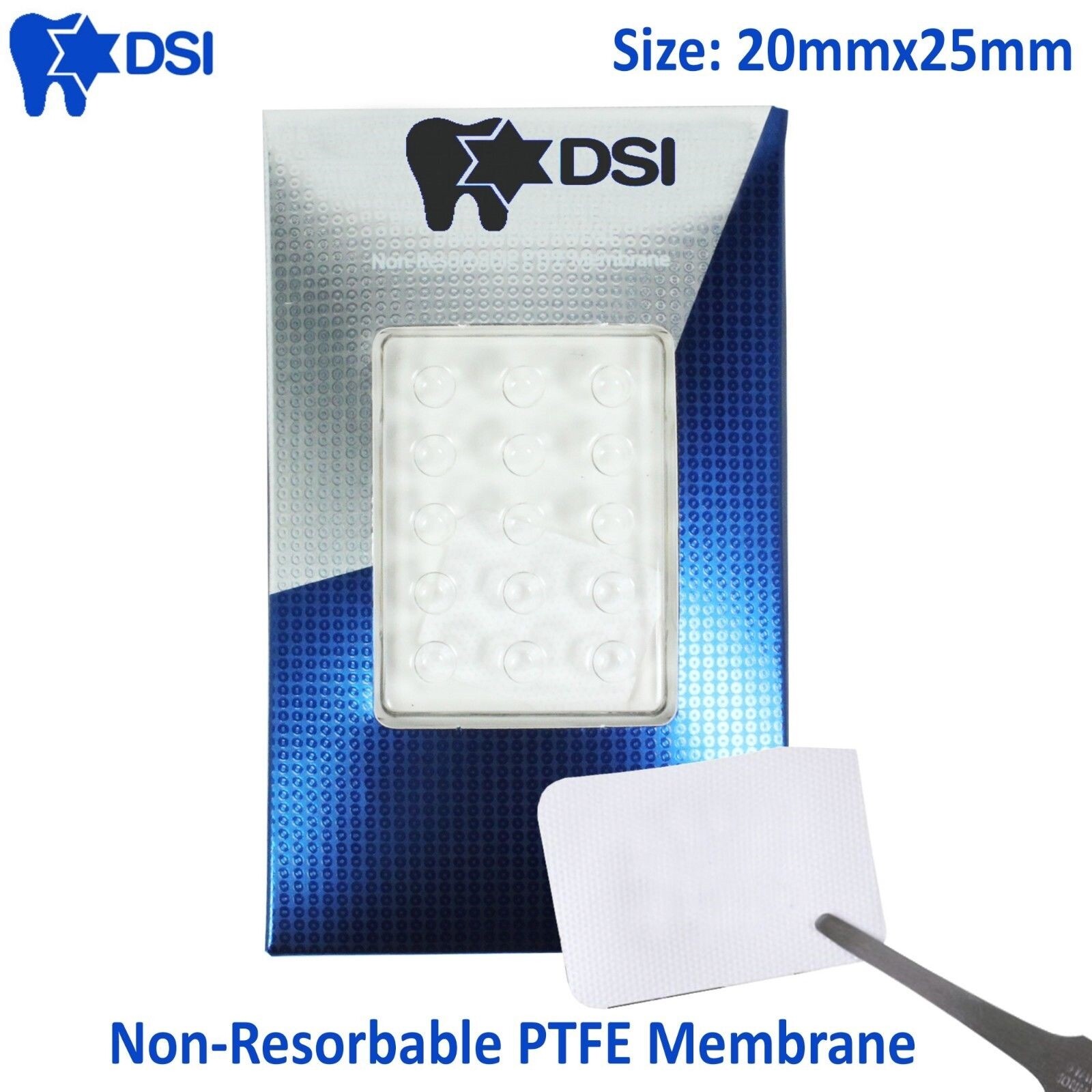 DSI Dental Fixture Surg Barrier Membrane Non Resorbable PTFE 20x25mm