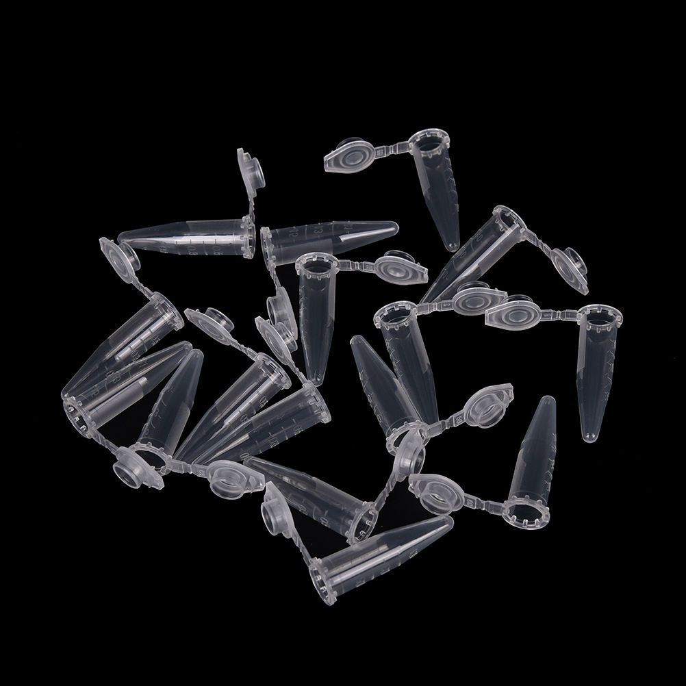 50X 1.5ml Lab Clear Micro Plastic Test Tube Centrifuge Vial Cap Container
