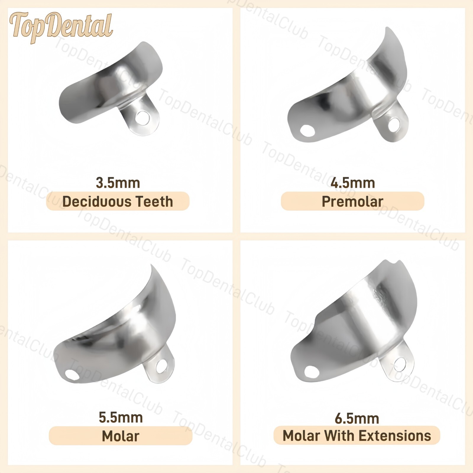 4 Size Dental Matrix Bands Titanium Sectional Contoured Clamp Rings Matrices