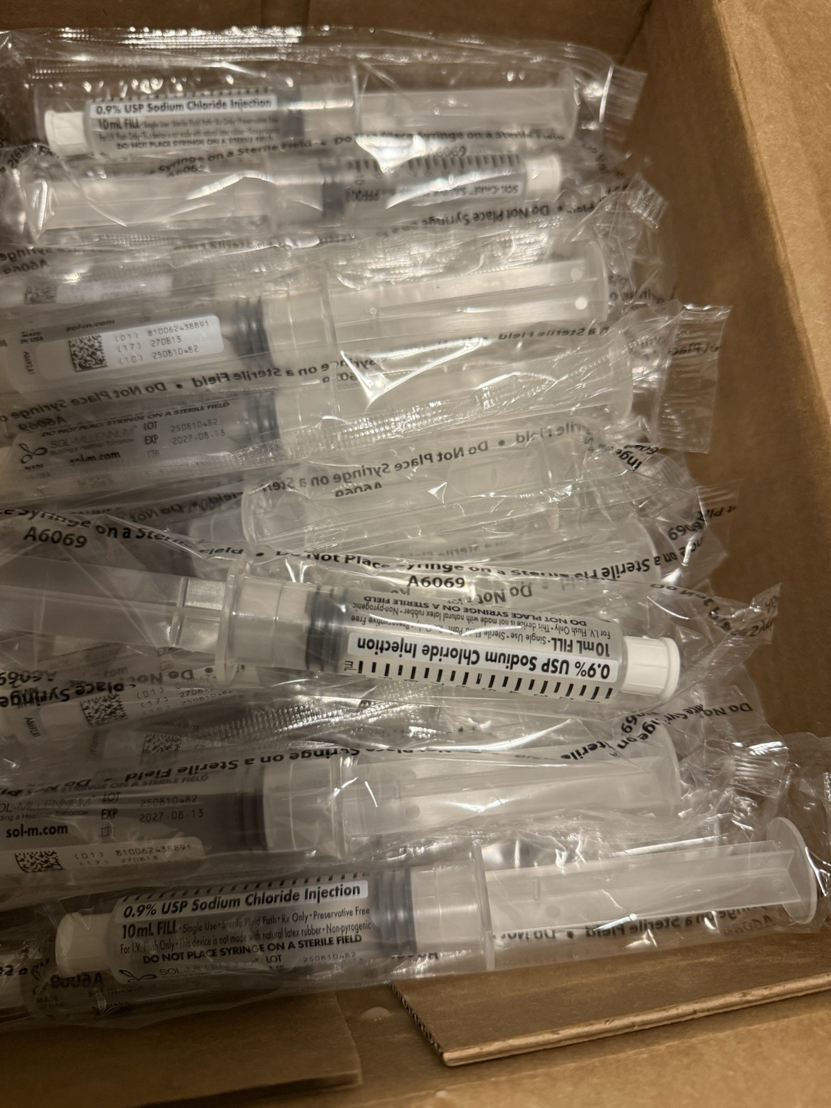 Sterile 0.9% Saline Applicator 10 mL – Individually Wrapped – 30 Pack – Exp 2028