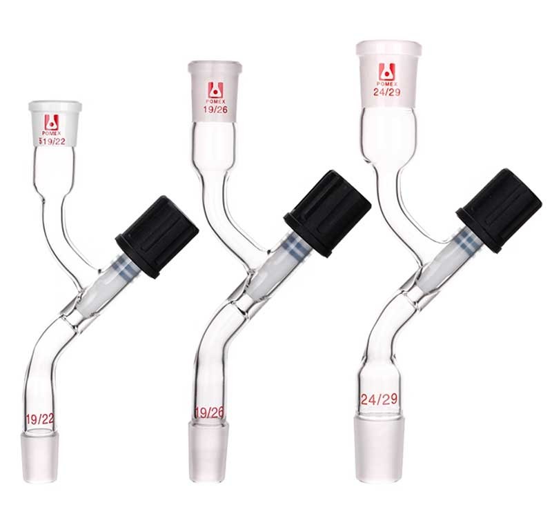 High Vacuum Solvent Transfer Joint Borosilicate Glass Valve 14/20 19/26 24/29