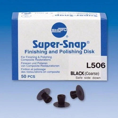 3 x SHOFU Super Snap Finishing & Polishing 50 Disc Pack L506 BLACK COARSE