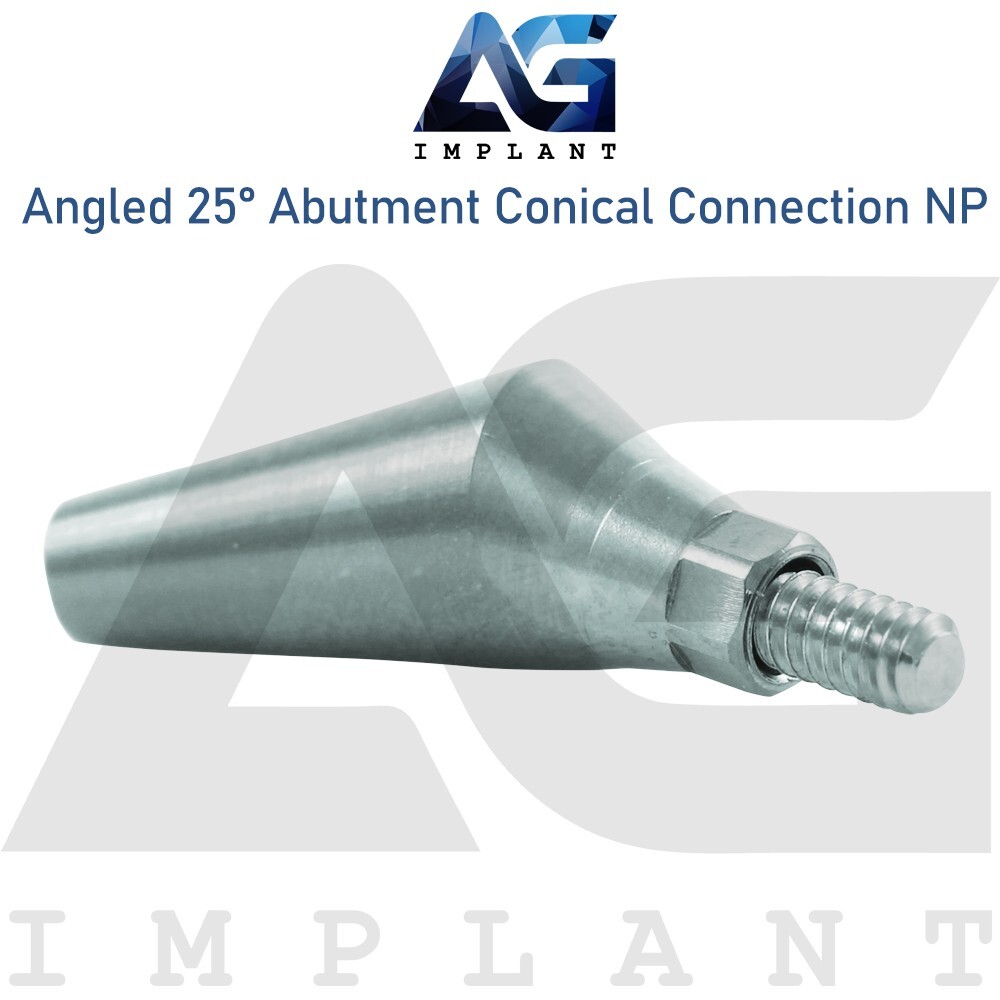 Dental Titanium Narrow Platform Angulated Prosthetic 25° Conical Hex 2.25mm