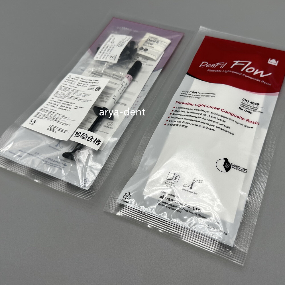 DenFil Flow Light-cured Flowable Composite Resin Syringe w TipsA1/A2/A3/A3.5/B1