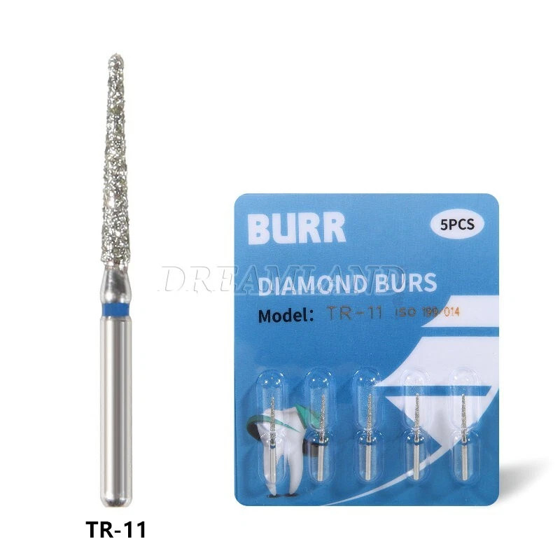 50x Dental Diamond Burs TR-11 for High Speed Handpiece Turbine 1.6mm Free Ship