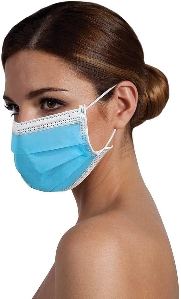 Adjustable Ear Loop Face Masks – 3-Ply Protection Against Dust, Pack of 50