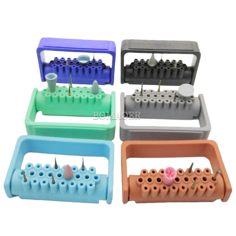 Dental 25 Holes Bur Endo Files Block Holder Stand Autoclave Disinfection Box