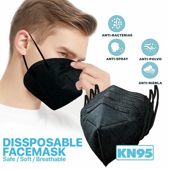 1-200 Black KN95 Face Mask 5 Layer Medical C.E Approval Safety FFP2 Respirator
