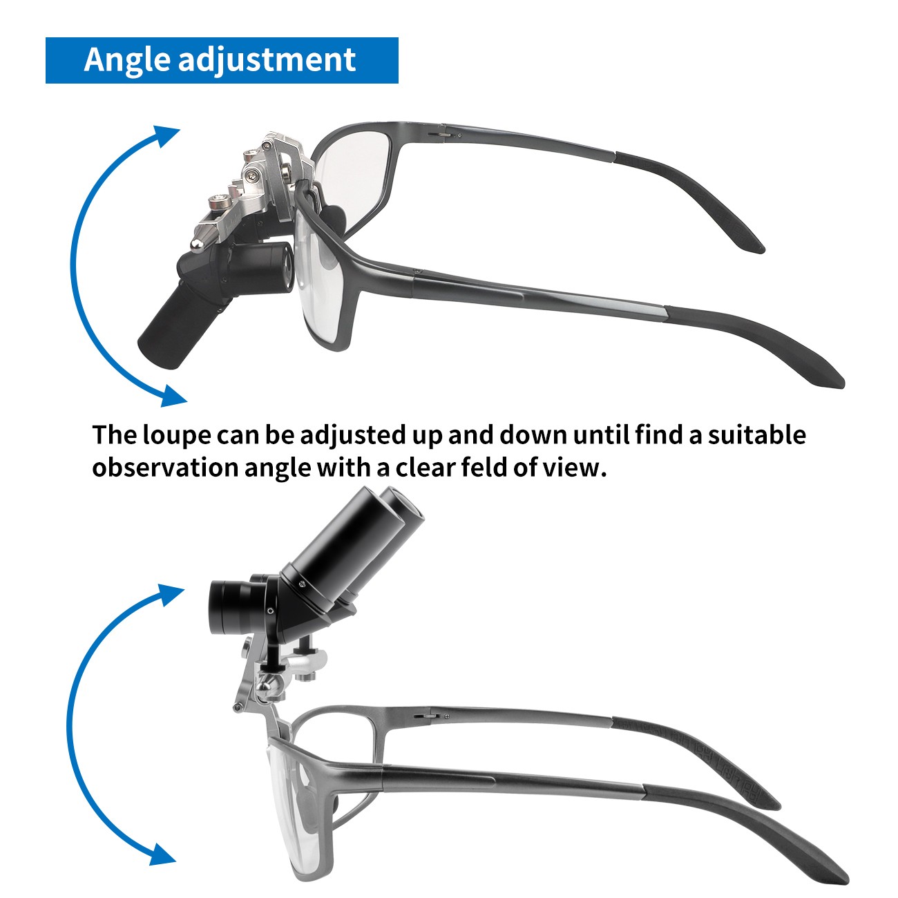 6.0X Dental Surgical Magnifiers 48° Ergo Loupes Pupil Distance Adjustable