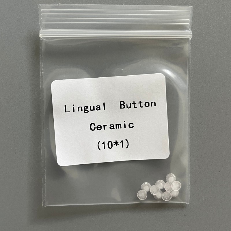 10 Pcs/Pack Dental Orthodontic Ceramic Clear Lingual Button Bondable Round Base