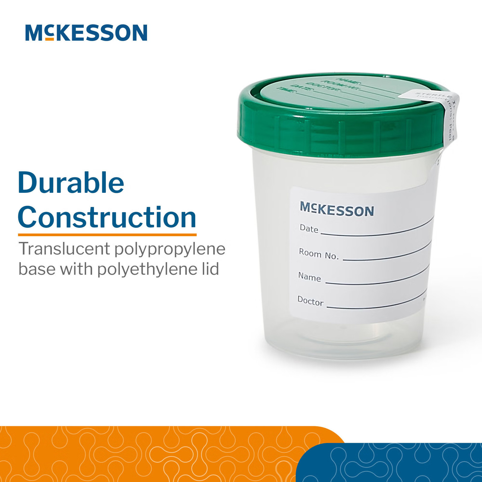 McKesson Specimen Container Sterile Inside Only Screw Cap 1 Ct
