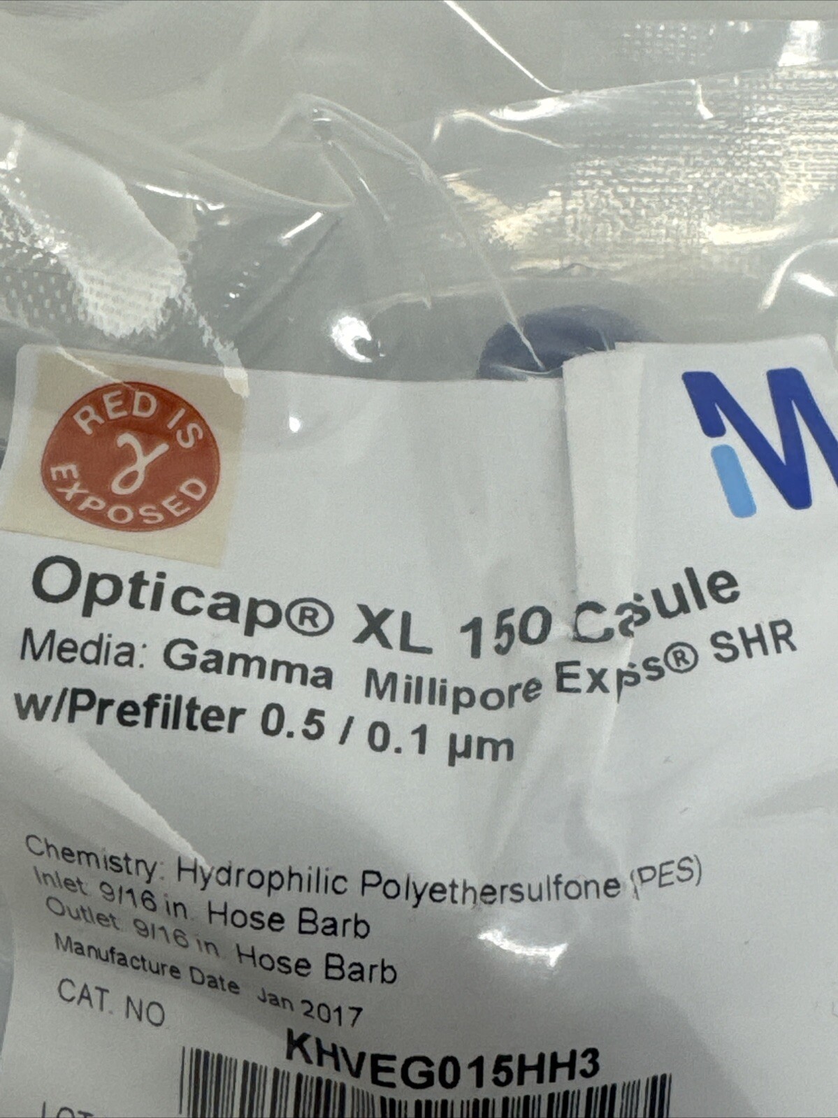MILLIPORE Opticap XL 150 Express SHR Capsules 0.5/0.1um KHVEG015HH3 Lab Supply