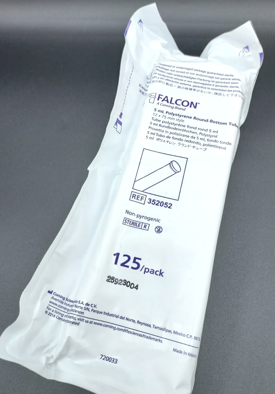 Falcon #352052 5 mL Round-Bottom Test Tube, Sterile NO Cap *1,000/Case* Sealed